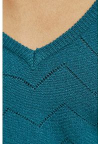 medicine - Medicine sweter damski kolor zielony lekki. Kolor: zielony. Materiał: materiał #3
