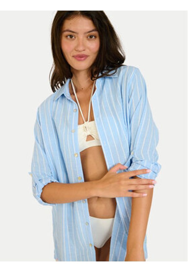 Banana Moon Koszula Garel Galeana MVD66 Błękitny Regular Fit. Kolor: niebieski. Materiał: syntetyk