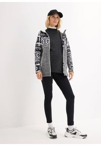 bonprix - Bluza rozpinana ciążowa z polaru, z wstawką na nosidełko. Kolekcja: moda ciążowa. Kolor: czarny. Materiał: polar