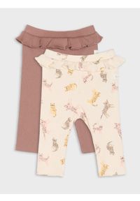 Sinsay - Legginsy 2 pack - kremowy. Kolor: kremowy
