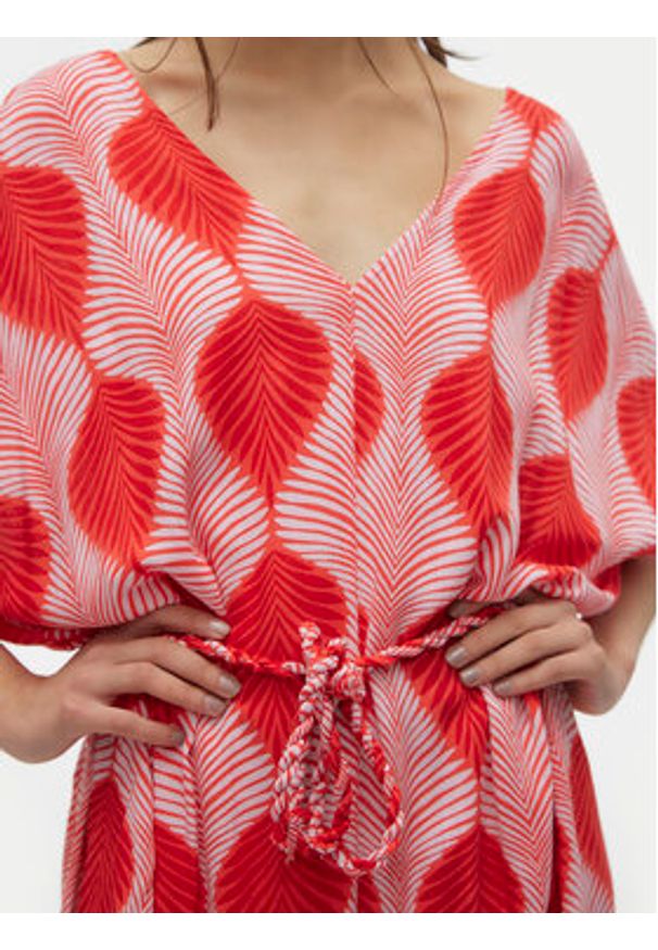 Vero Moda Sukienka letnia Tula 10308986 Czerwony Regular Fit. Kolor: czerwony. Materiał: wiskoza. Sezon: lato