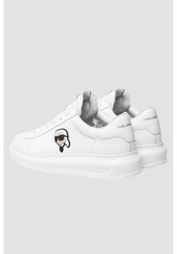 Karl Lagerfeld - KARL LAGERFELD Białe męskie sneakersy skórzane KAPRI, Rozmiar 46. Okazja: na co dzień. Kolor: biały. Materiał: skóra #4