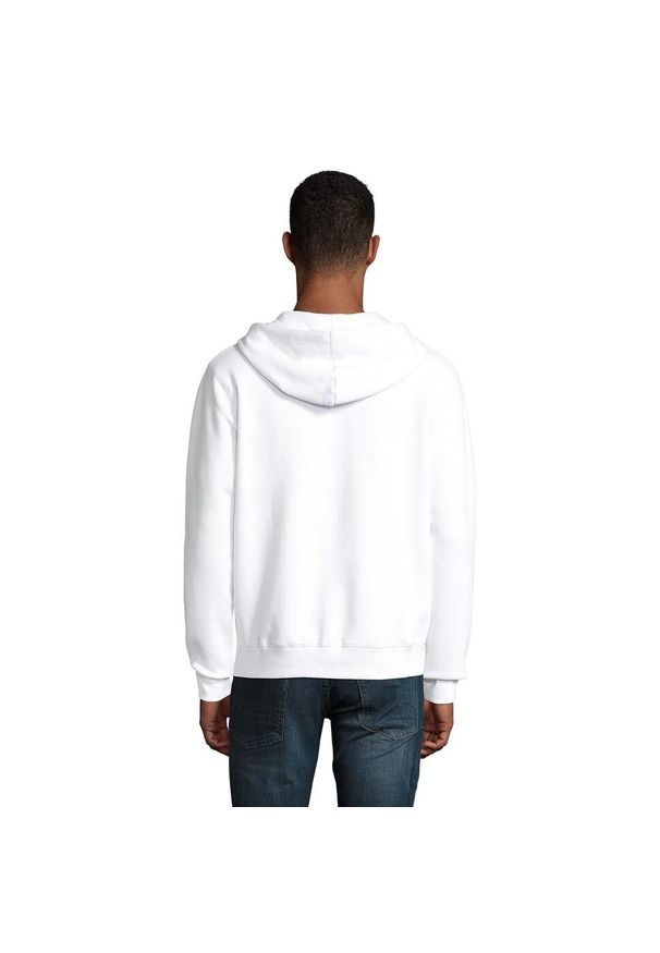 SOL'S - Męska Bluza Z Kapturem Spike Full Zip. Typ kołnierza: kaptur. Kolor: biały