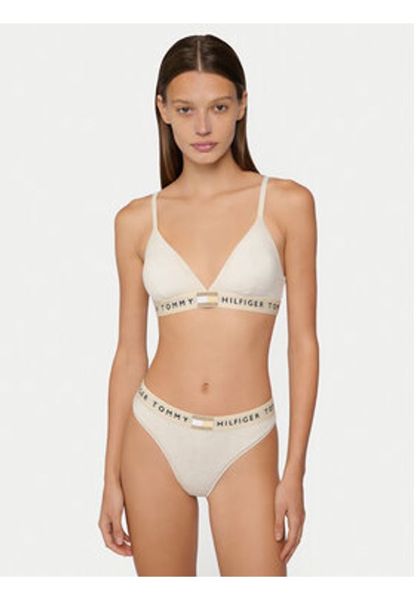 TOMMY HILFIGER - Tommy Hilfiger Stringi UW0UW06039 Beżowy. Kolor: beżowy. Materiał: bawełna