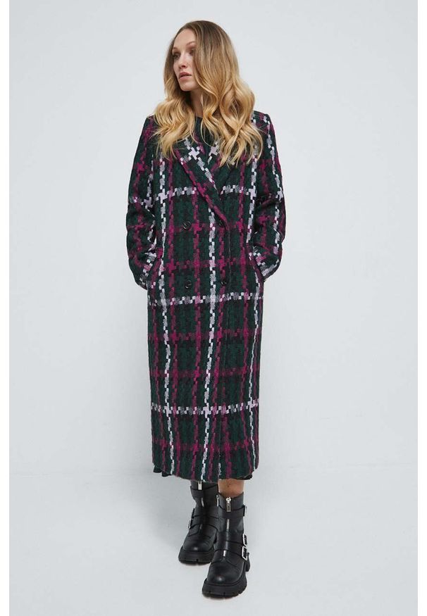 medicine - Medicine płaszcz z domieszką wełny damski przejściowy dwurzędowy. Materiał: wełna. Styl: klasyczny