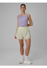 4f - 4F Spodenki treningowe szybkoschnące damskie - zielone L. Stan: podwyższony. Kolor: zielony. Materiał: tkanina. Sport: fitness #1