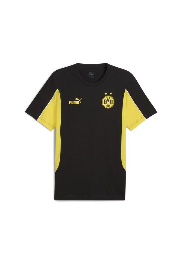 Puma - Męska koszulka Borussia Dortmund ftblARCHIVE PUMA Black Faster Yellow. Kolor: żółty, wielokolorowy, czarny. Wzór: aplikacja