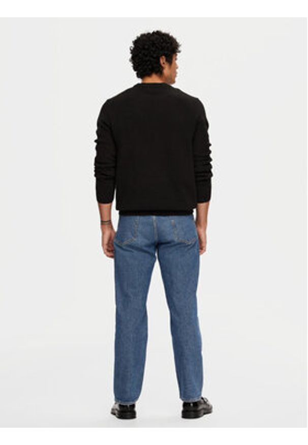 Selected Homme Sweter Dane 16092599 Czarny Regular Fit. Kolor: czarny. Materiał: bawełna