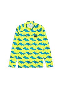 Puma - Dres rozgrzewkowy 1/4 zamka OM 2025/26. Kolor: żółty. Materiał: dresówka. Sport: piłka nożna #1