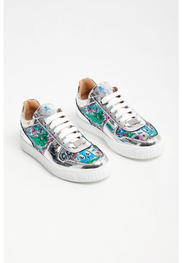 Philipp Plein - Sneakersy damskie PHILIPP PLEIN. Materiał: skóra. Wzór: aplikacja, kolorowy