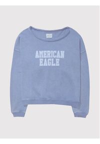 American Eagle Bluza 045-2532-1636 Niebieski Oversize. Kolor: niebieski. Materiał: bawełna #5