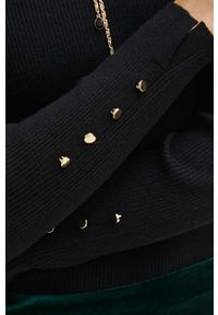 medicine - Medicine sweter damski kolor czarny lekki. Kolor: czarny. Materiał: dzianina, prążkowany. Długość rękawa: długi rękaw. Długość: długie #4