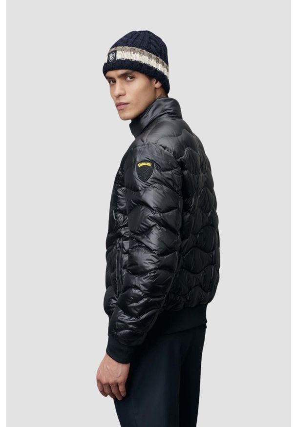 Blauer USA - BLAUER Czarna kurtka męska Daniel Short Jackets, Rozmiar L. Kolor: czarny. Materiał: poliamid