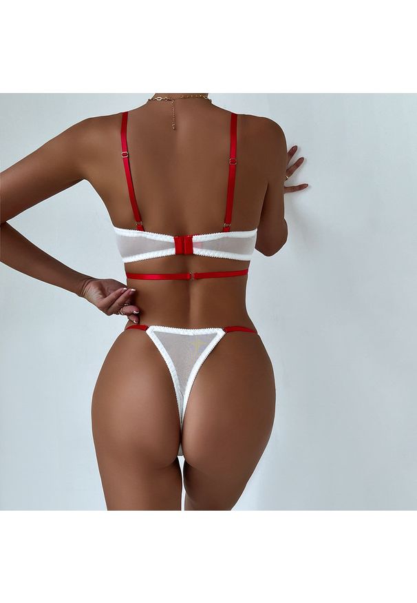 Intica - Komplet bielizny z haftem na romantyczne wieczory Bediya. Kolor: wielokolorowy. Materiał: materiał. Wzór: haft