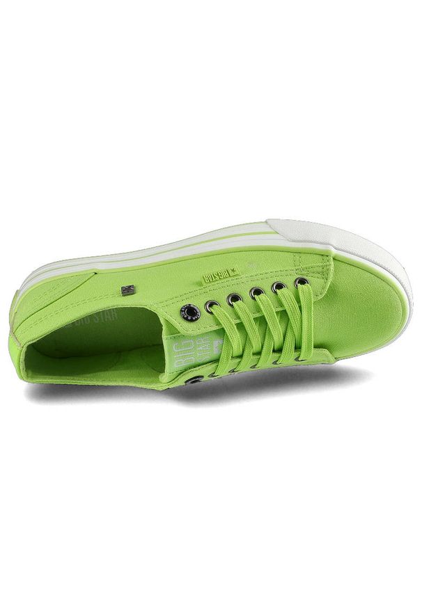 Big-Star - Zielone Trampki Big Star Buty Damskie Półbuty. Kolor: zielony. Materiał: dresówka, materiał, tkanina, guma. Szerokość cholewki: normalna. Obcas: na platformie