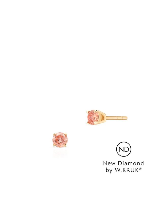 W.KRUK Kolczyki Złote - złoto 585, New diamond by w.kruk 0,40ct - XWK/KB-06R. Materiał: złote. Kolor: złoty. Wzór: aplikacja, kolorowy. Kamień szlachetny: brylant, diament