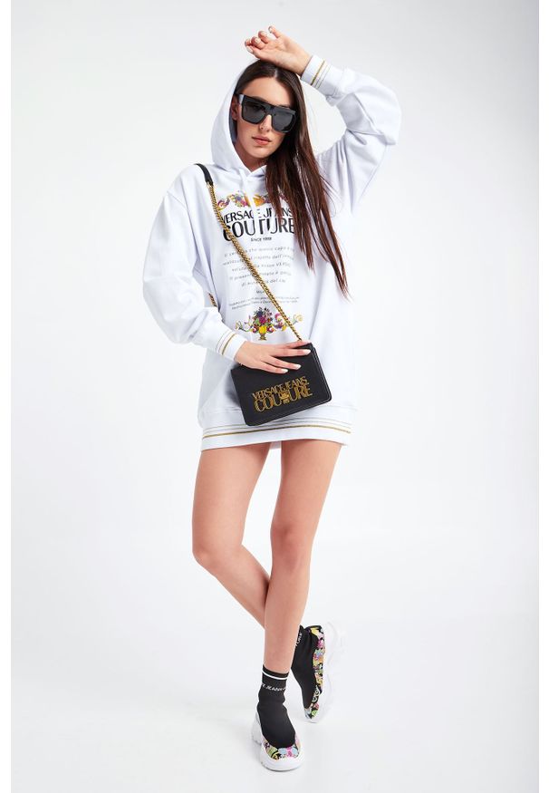 Versace Jeans Couture - BLUZA VERSACE JEANS COUTURE. Typ kołnierza: kaptur. Materiał: bawełna. Długość: długie. Wzór: nadruk