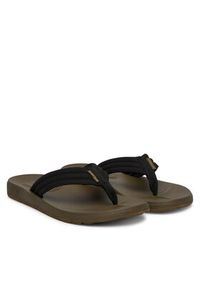TOMMY HILFIGER - Tommy Hilfiger Japonki Molded Hilfiger Lth Beach Sandal FM0FM05802 Czarny. Kolor: czarny. Materiał: syntetyk #2