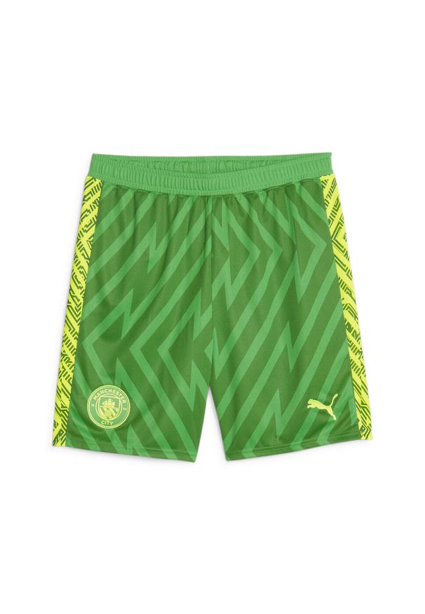 Puma - Szorty bramkarskie Manchester City PUMA Grassy Green Yellow Alert. Kolor: zielony, wielokolorowy, żółty. Sport: piłka nożna