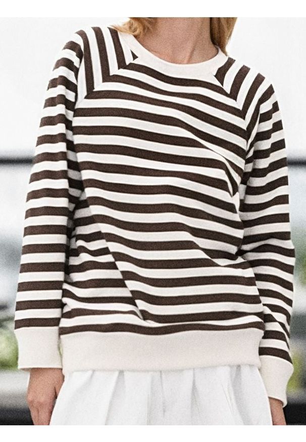 Sinsay - Bluza crewneck w paski - wielobarwny. Wzór: paski