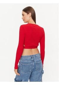only - ONLY Bluzka 15293922 Czerwony Slim Fit. Kolor: czerwony. Materiał: bawełna #2