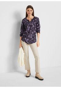 bonprix - Bluzka ze zrównoważonej wiskozy. Kolor: fioletowy. Materiał: wiskoza. Długość rękawa: długi rękaw. Długość: długie. Wzór: nadruk #3