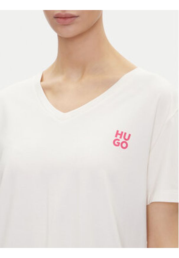Hugo - HUGO T-Shirt Nika_T-Shirt 50540046 Écru Regular Fit. Materiał: bawełna