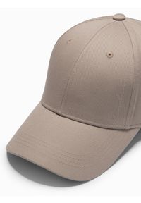 Ombre Clothing - Męska czapka z daszkiem bejsbolówka z ozdobnym haftem – popielata V3. Kolor: szary. Materiał: bawełna. Wzór: haft. Styl: klasyczny, casual #3