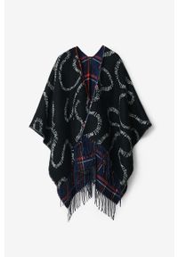 Desigual poncho dwustronne kolor czarny. Kolor: czarny. Materiał: dzianina #4