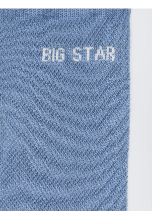 Big-Star - Skarpety męskie długie niebieskie Dipran 401. Kolor: niebieski. Materiał: bawełna. Wzór: ze splotem