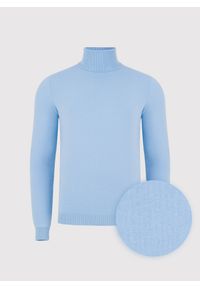 Pako Lorente - PAKO LORENTE - Jasnoniebieski gładki golf męski. Typ kołnierza: golf. Kolor: czarny, niebieski, zielony. Materiał: poliamid, bawełna, elastan. Wzór: gładki. Sezon: jesień #2