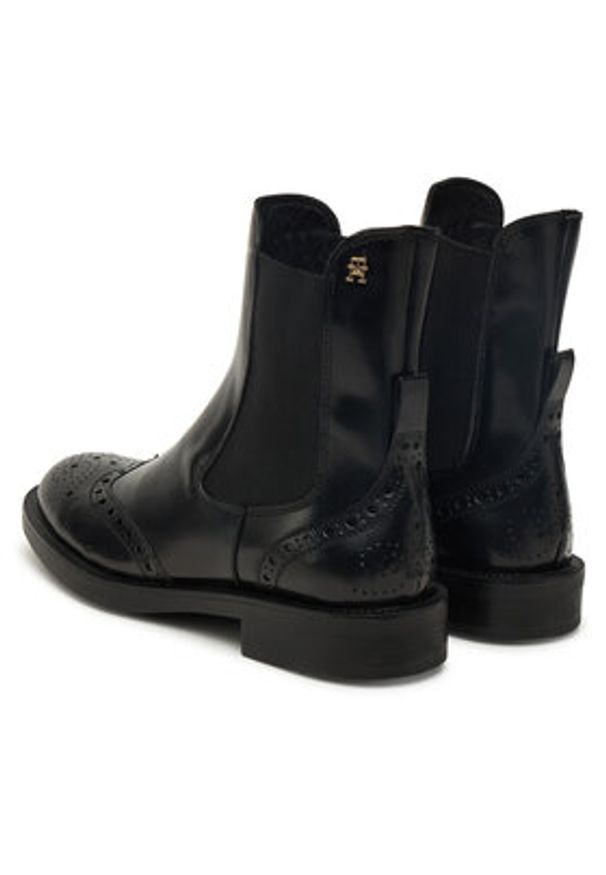 TOMMY HILFIGER - Tommy Hilfiger Sztyblety Brogue Boot FW0FW09151 Czarny. Kolor: czarny. Materiał: skóra
