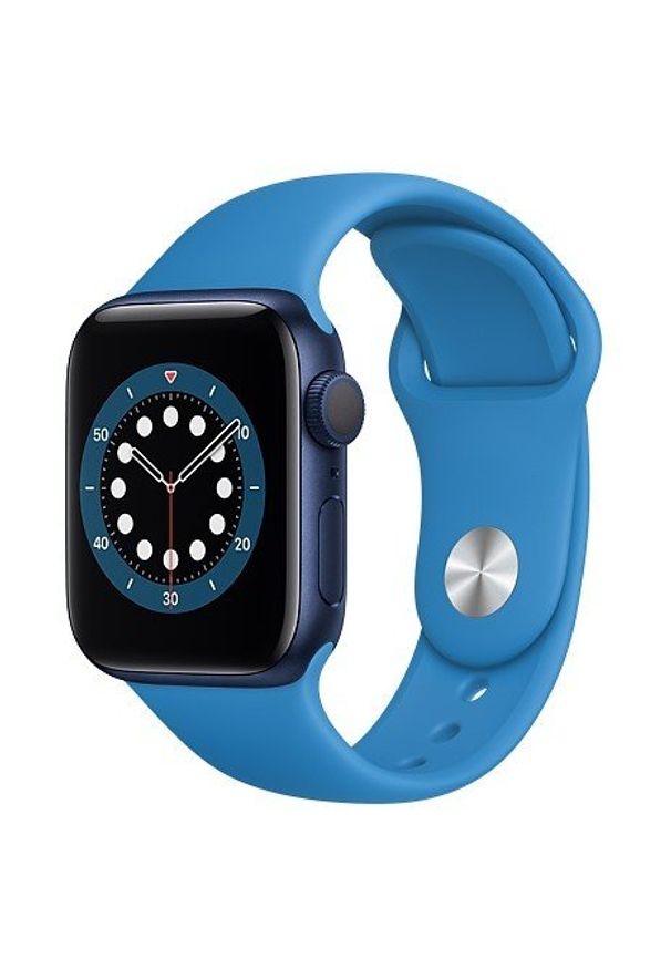 APPLE - Smartwatch Apple Watch 6 GPS 40mm aluminium, niebieski | głęboki granat pasek sportowy. Rodzaj zegarka: smartwatch. Kolor: niebieski. Styl: sportowy
