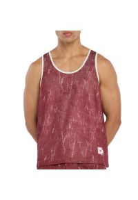 Koszulka męska New Balance MT53609MHB - bordowa. Kolor: czerwony. Materiał: poliester, materiał. Wzór: aplikacja, napisy #1