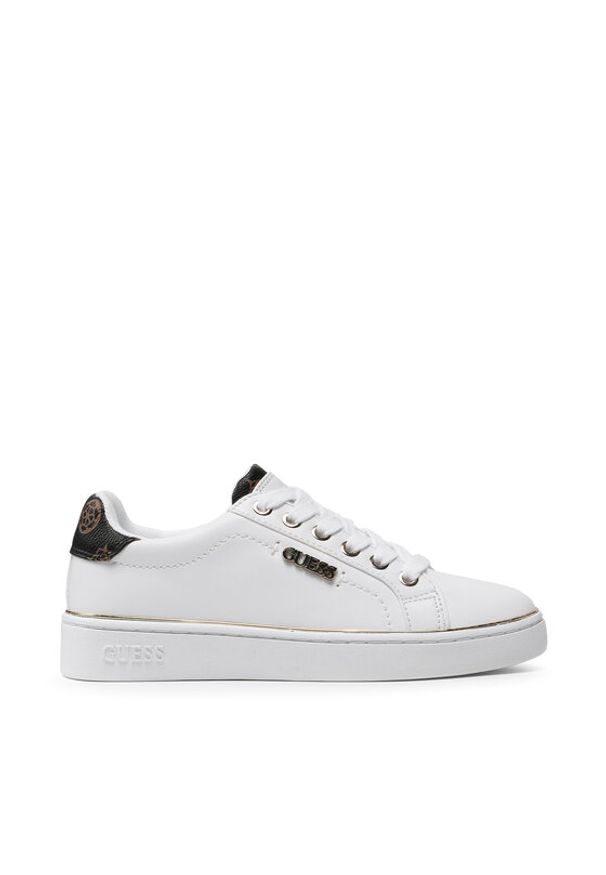 Guess Sneakersy Beckie FL7BKI ELE12 Biały. Kolor: biały. Materiał: skóra