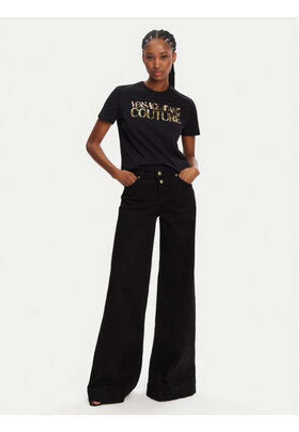 Versace Jeans Couture Jeansy 78HAB561 Czarny Wide Leg. Kolor: czarny