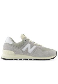Buty New Balance U574RBL - szare. Okazja: na co dzień. Kolor: szary. Materiał: dresówka, guma, syntetyk, materiał, skóra. Szerokość cholewki: normalna. Model: New Balance 574
