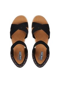 skechers - Skechers Sandały BOBS Desert Kiss - Golden Lily 114418/BLK Czarny. Kolor: czarny. Materiał: materiał #2