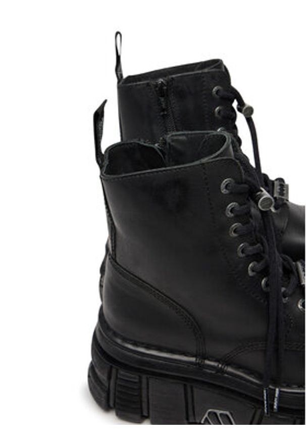 NEW ROCK Glany M-NEWMILI083-S21 Czarny. Kolor: czarny. Materiał: skóra. Styl: rockowy