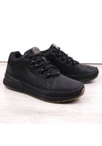 Skórzane buty męskie sneakersy czarne Cruiser Bustagrip. Kolor: czarny. Materiał: skóra