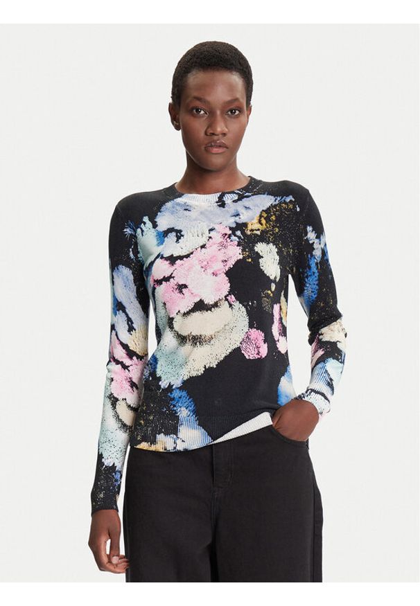 Desigual Sweter Nenufar Lacroix 25WWJF46 Kolorowy Regular Fit. Materiał: wiskoza. Wzór: kolorowy