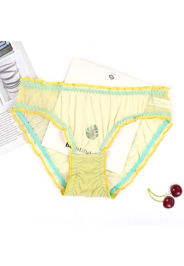 Intica - Majtki z niskim stanem z delikatnego materiału na ciepłe dni Violet. Stan: obniżony. Kolor: żółty. Materiał: materiał. Długość: długie