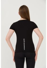 EA7 Emporio Armani - EA7 Czarny damski t-shirt, Rozmiar L. Kolor: czarny #4