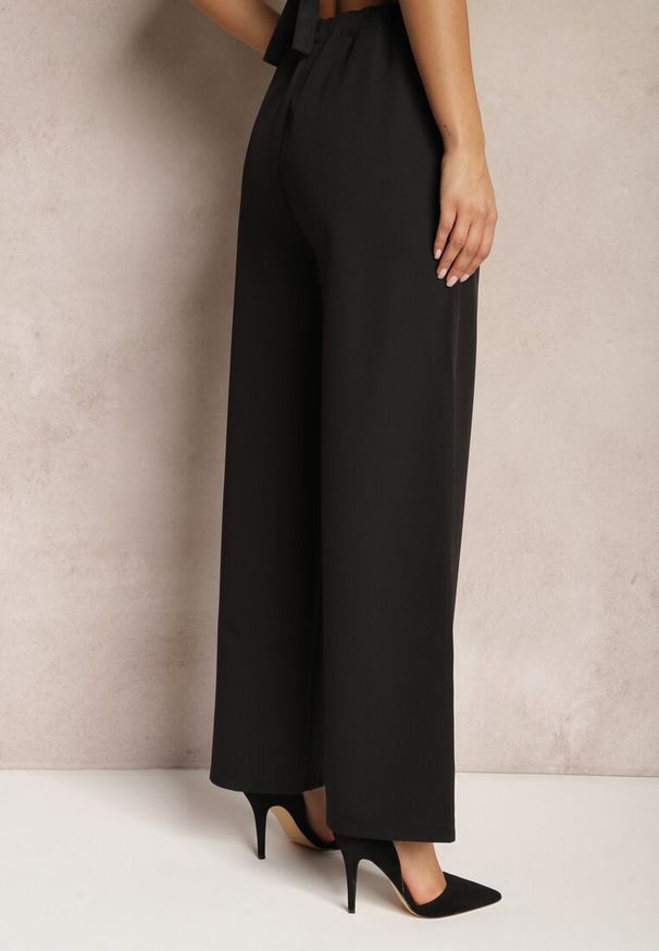 Renee - Czarne Szerokie Spodnie w Eleganckim Stylu Hanessame. Kolor: czarny. Styl: elegancki