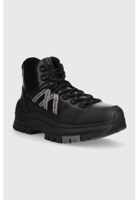 Calvin Klein Jeans sneakersy HIKING LACE UP BOOT LTH kolor czarny YM0YM00805. Nosek buta: okrągły. Zapięcie: sznurówki. Kolor: czarny. Materiał: guma #3