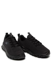 skechers - Skechers Sneakersy Fasten Up 232136/B Czarny. Kolor: czarny. Materiał: materiał #2