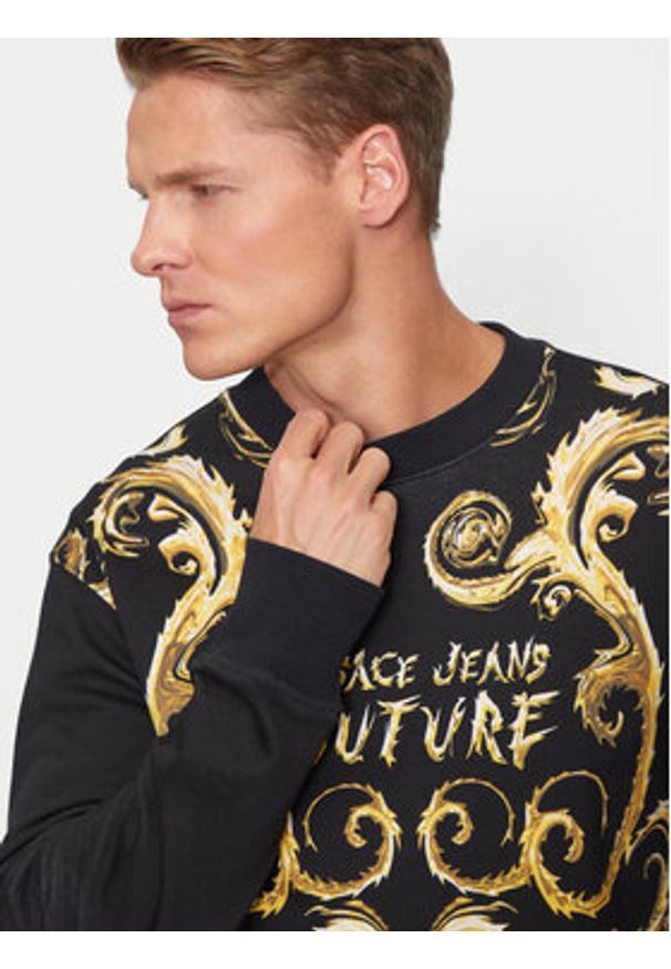 Versace Jeans Couture Bluza 77GAI3RB Czarny Regular Fit. Kolor: czarny. Materiał: bawełna