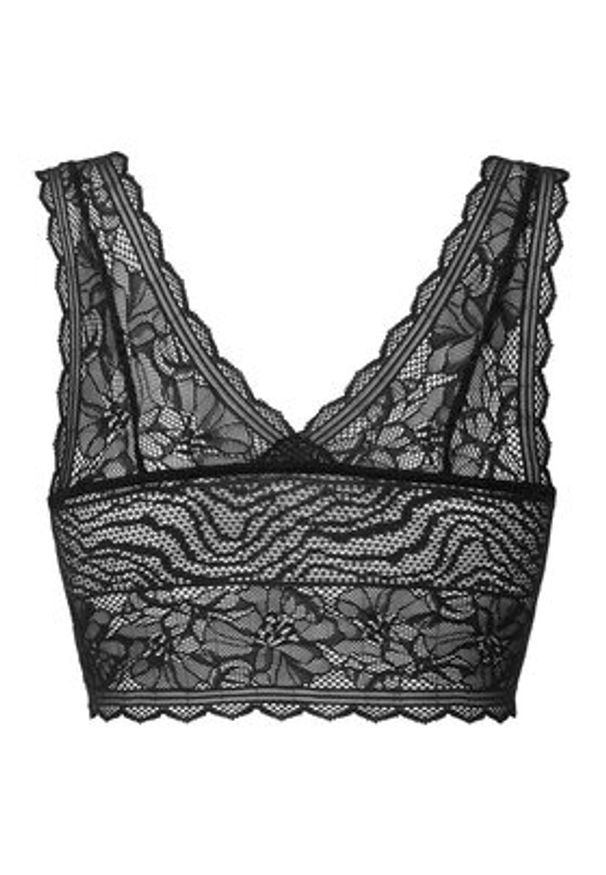 Chantelle Biustonosz braletka Floral Touch C94270 Czarny. Kolor: czarny. Materiał: syntetyk