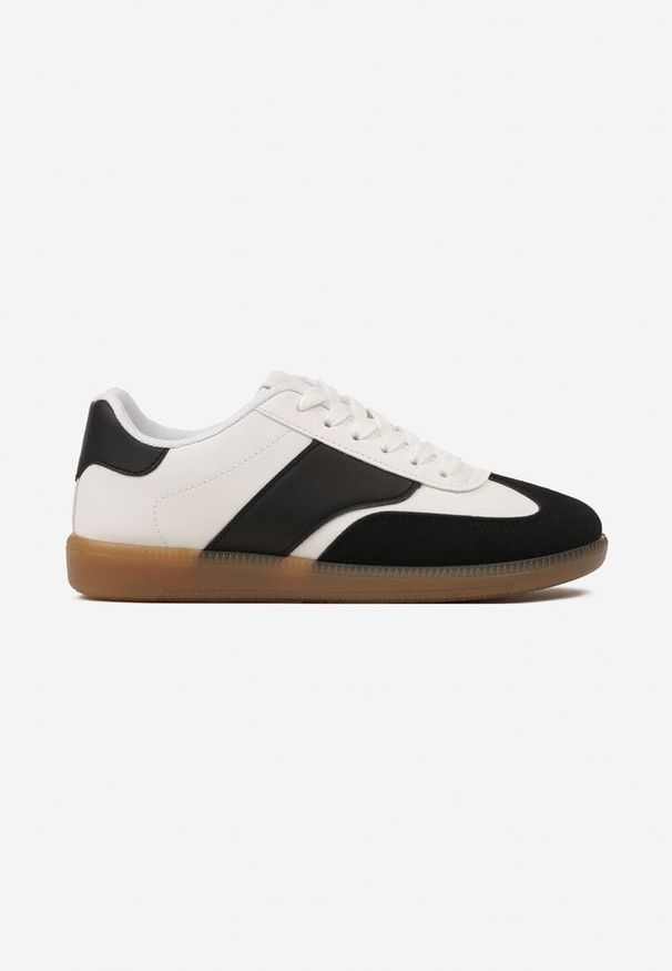 Renee - Czarno-Białe Sneakersy Tenisówki z Klasycznym Sznurowaniem Norio. Kolor: czarny. Materiał: jeans