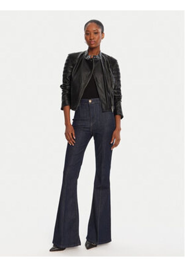 Guess Kurtka z imitacji skóry W5YL19 WHDS0 Czarny Regular Fit. Kolor: czarny. Materiał: skóra